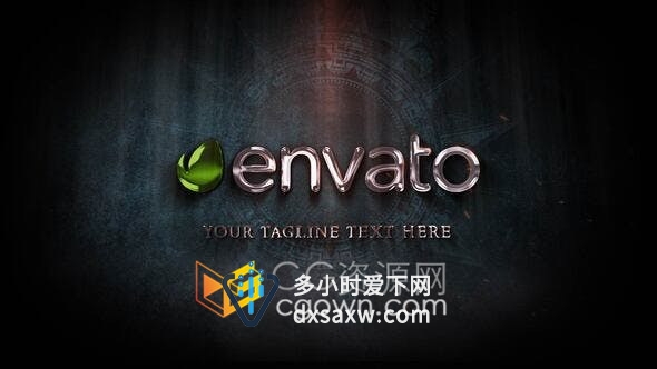 AE模板电影预告片头史诗大气游戏宣传片头视频黄金能源LOGO动画