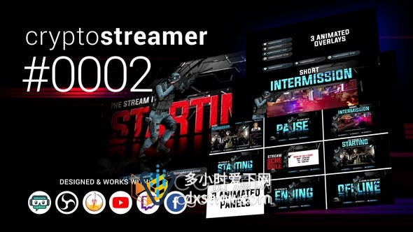 AE模板-游戏直播解说视频包装制作设计CryptoStreamer #0002