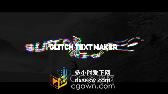 Wave Glitch Text Maker 10款波纹RGB分割文字标志动画制作-AE模板