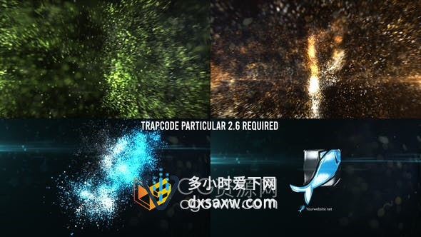 AE模板-华丽发光粒子特效视频片头Glowing Particles Logo