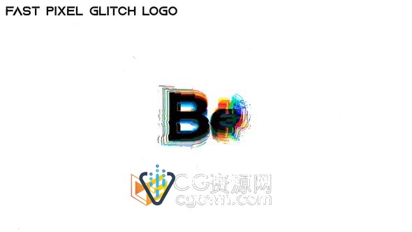 AE模板-像素故障RGB变形拉伸动画Fast Pixel Glitch Logo