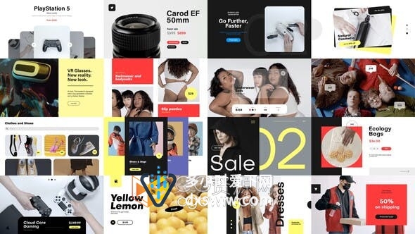 电子商务推广网上商店促销商品折扣产品广告设计包装视频-AE模板