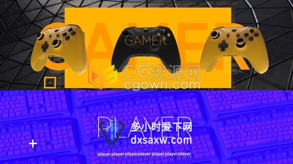 AE模板三维波浪状动画背景数字网络介绍游戏预告标题片头