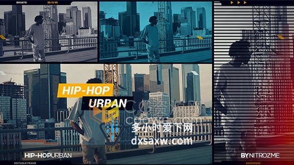 AE模板-Hip-Hop Urban音乐舞蹈宣传片故障画面动画视频