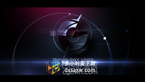 Glitch Tech Logo故障3D标志动画科技人IT技术公司宣传片头视频-AE模板