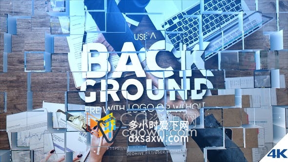 三维明亮矩阵马赛克拼图标志动画技术公司LOGO片头-AE模板