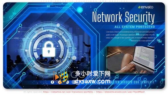 AE模板-科技企业介绍网络安全解决方案和服务推广宣传片视频