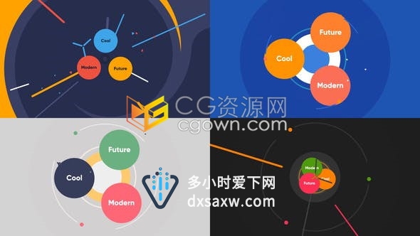 AE模板-图形动画介绍公司的三大要素信息效果LOGO宣传片头