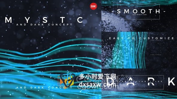 抽象粒子特效线条动画场景效果介绍文字标题动画开场视频片头宣传-AE模板