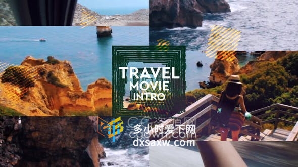 Travel Movie Intro旅游介绍影片宣传假期活动视频片头相册-AE模板