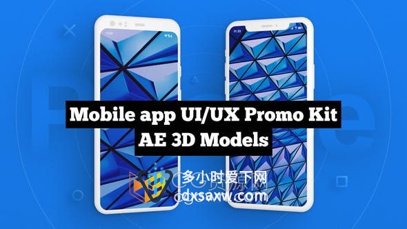 AE模板-制作移动应用APP软件UI/UX套件设计宣传片视频