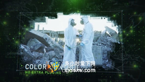 AE模板-医学生物危害辐射工业污染公司高科技科幻世界地图宣传片视频