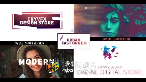 AE模板-Urban Fast Opener动态能量动作快速介绍开场介绍视频