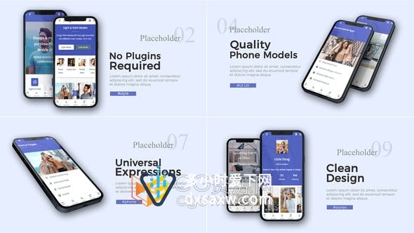 AE模板-常适合推广公司业务APP移动应用程序手机游戏网站设计用户界面