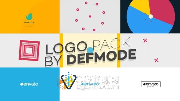 AE模板-10组扁平化图形动画效果展示LOGO视频片头