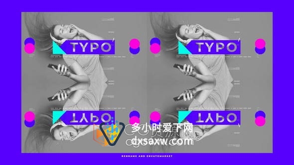 AE模板-抽象多彩图形设计时尚开场视频片头动画制作