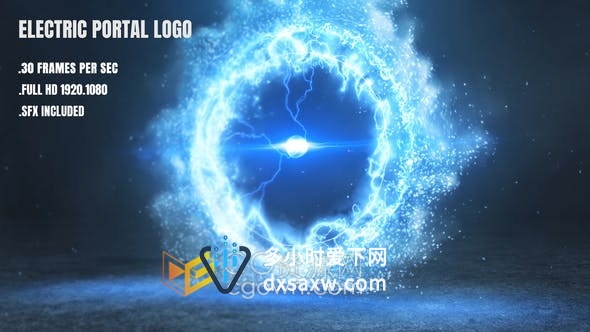 闪电龙卷风传送门圆圈粒子特效演绎视频片头LOGO动画-AE模板