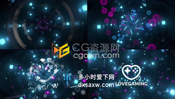AE模板-闪光科幻环境科技感镜头移动隧道标志片头动画