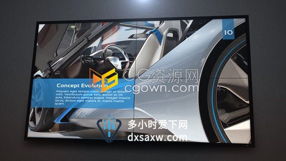 AE模板-3D屏幕揭示汽车实拍评测公司业务演示图文片头