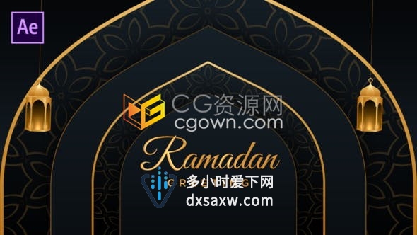 AE模板-斋月庆典宗教祈祷活动片头开斋节贺卡祝福宣传开场
