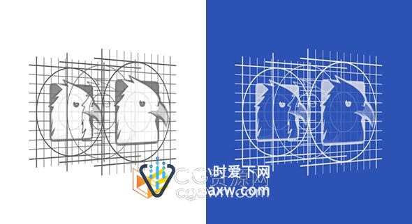 AE模板-网格绘画设计线条动画LOGO视频片头效果