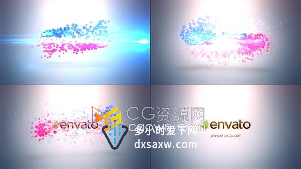 AE模板-多彩粒子动画演绎标志视频片头效果Particles Logo
