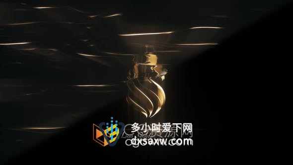 AE模板-优雅金色光线发光LOGO动画片头视频制作