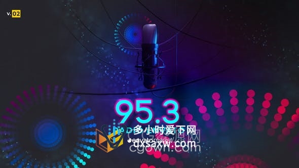 收音机频道FM调频广播电台宣传视频片头动画制作-AE模板