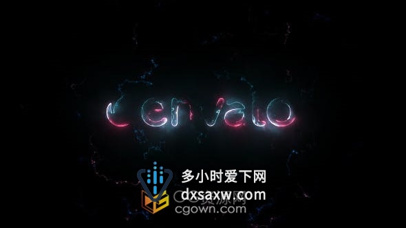 两条光线粒子旋转动画能量爆发LOGO视频片头效果制作-AE模板