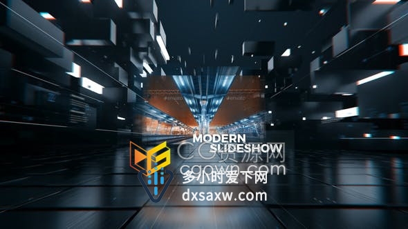 计算机数字技术企业发展历史时间线展示未来高科技场景幻灯片-AE模板