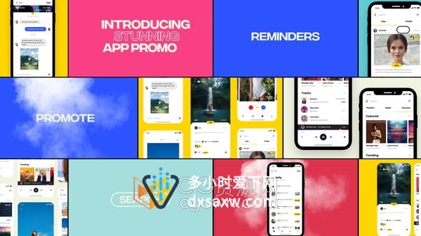 AE模板-App Promo应用商店设计介绍社交媒体UI展示视频