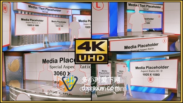 虚拟工作室包装适用任何类型的演示新闻访谈商务天气体育科学节目-AE模板