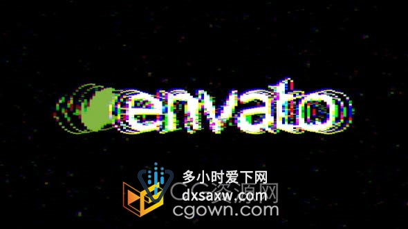 Glitch Logo 3种效果电视噪点抽搐RGB分割数字失真视频片头-AE模板