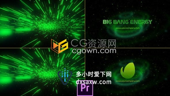 PR预设/AE模板抽象能源大爆炸粒子动画用于科学高科技移动电子标志片头