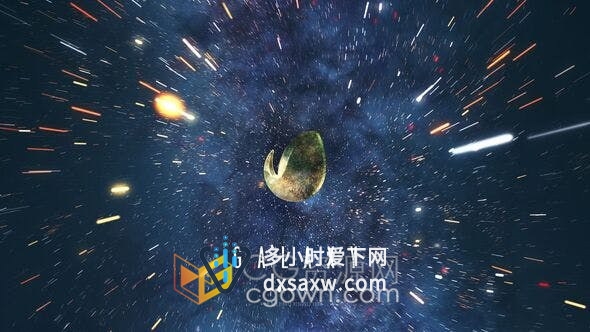 银河太空星空粒子特效场景动画演绎LOGO片头视频-AE模板