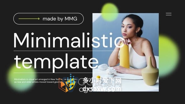 AE模板-极简黑白黄三色调线条切割拼贴动画展示时尚宣传片