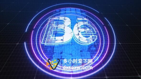 AE模板-动感霓虹灯故障赛博朋克Logo动画视频片头