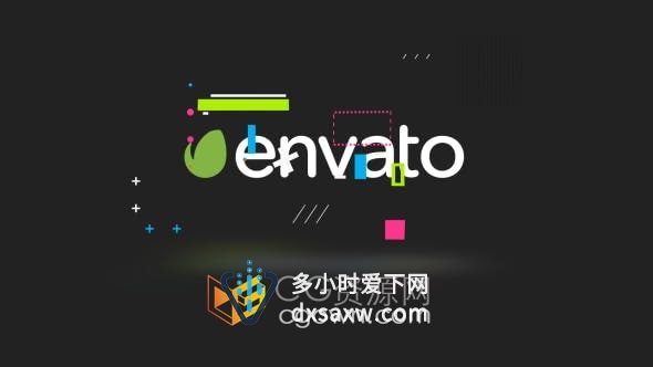 AE模板-现代简短故障扭曲效果游戏公司LOGO标志片头