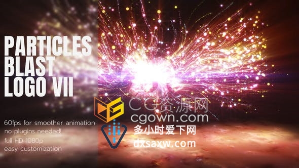AE模板华丽粒子冲击波Particles特效VFX演绎LOGO动画片头