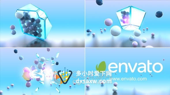 3D彩球动画演绎LOGO标志片头视频效果-AE模板