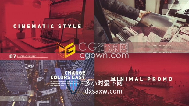 AE与PR模板干净动态展示公司商业现代幻灯片宣传片视频制作