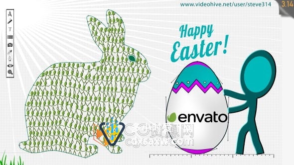 AE模板-Easter Ecard复活节庆祝贺卡视频片头动画制作