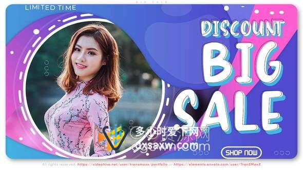 现代几何形状独特明亮动画时装模特演示商业活动促销短视频-AE模板