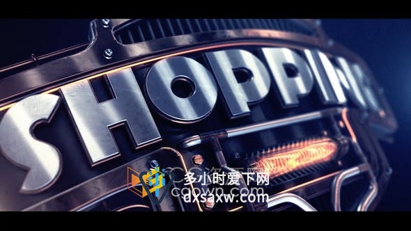 Element 3D插件制作三维金属机械场景LOGO动画游戏广告视频片头-AE模板