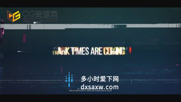 AE模板-信号损坏数字失真RGB色彩分离故障分裂效果LOGO动画