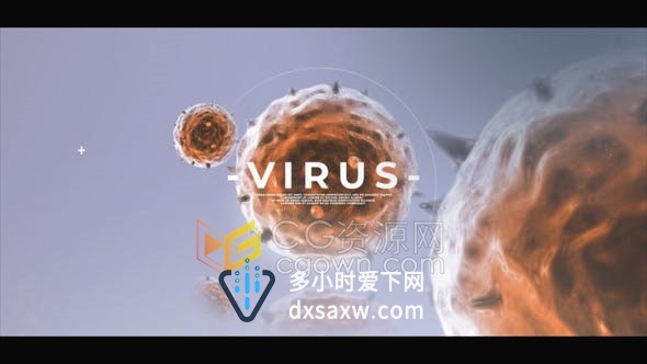 故障效果细菌病毒标志动画生物医疗简单片头-AE模板