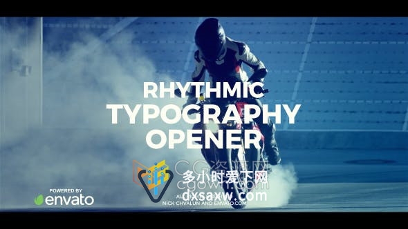 Rhythm Typography快速幻灯片运动节奏现代视频片头动画制作-AE模板