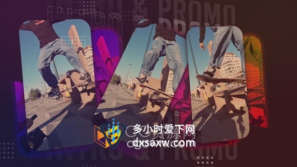 AE模板-超现代动态动画模板时尚快速摇滚介绍城市街道体育运动视频