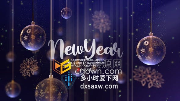 优雅美丽圣诞装修动画演绎晚会邀请函节日祝福视频贺卡-AE模板