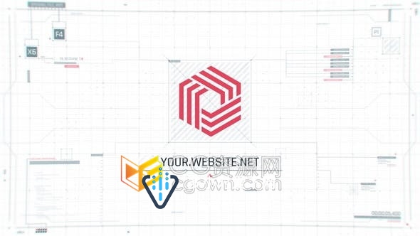 计算机网络技术UI界面屏幕标志建筑科技设计公司LOGO动画-AE模板